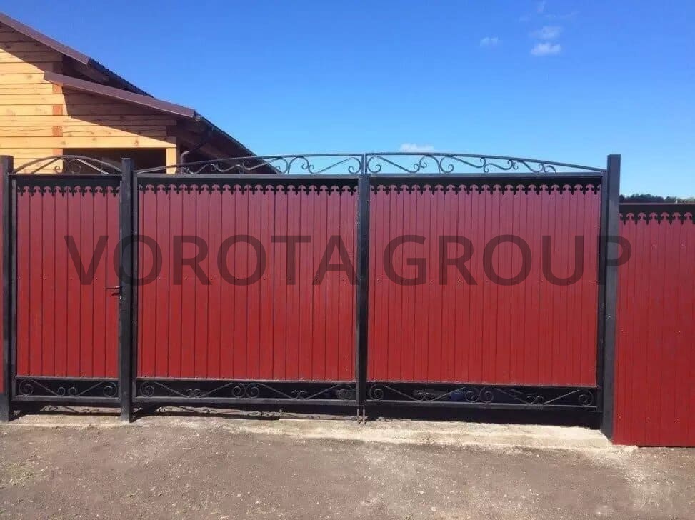Автоматические распашные ворота Doorhan бордовые 3000×2500