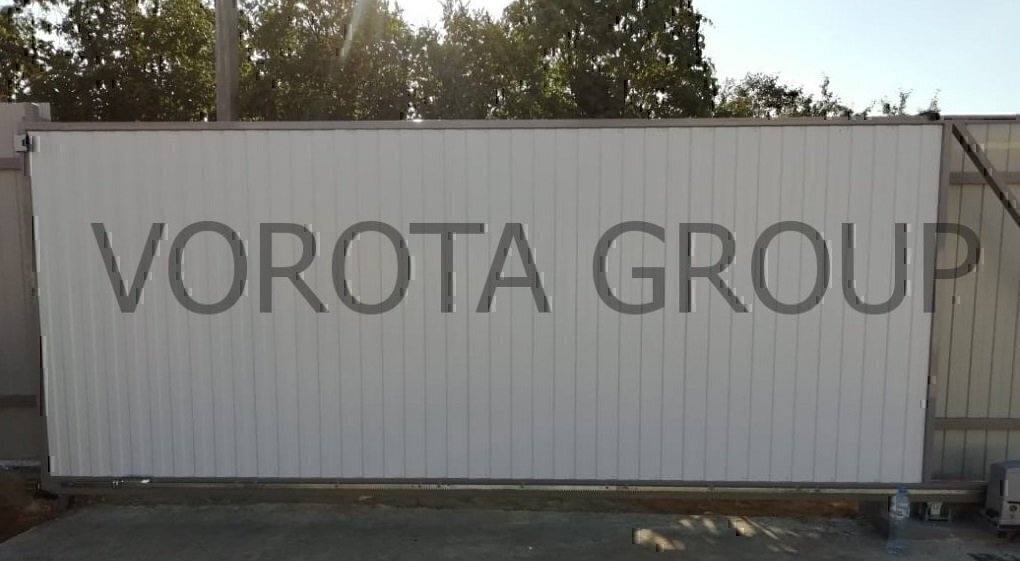 Откатные ворота профлист с автоматикой Откатные ворота профлист с автоматикой